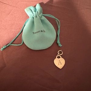 Tiffany & Co Heart Clip On Charm Engraved With “A”
